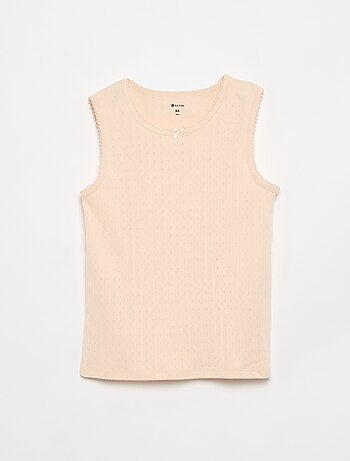 Set di 2 canotte in maglia traforata