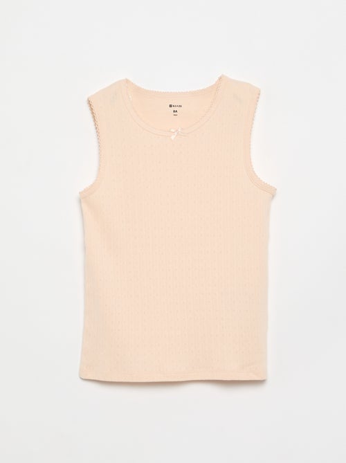 Set di 2 canotte in maglia traforata - Kiabi