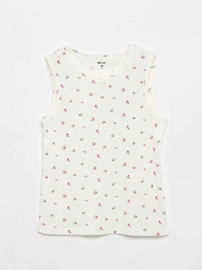Set di 2 canotte in maglia traforata Bianco - Kiabi