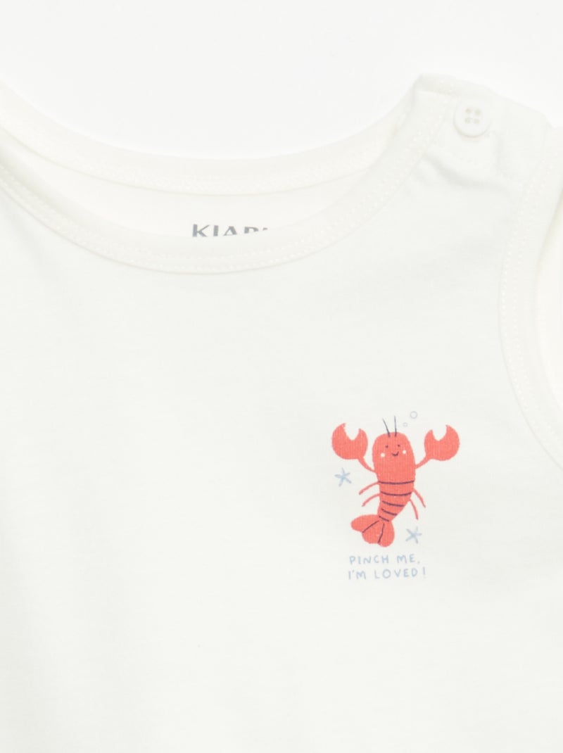 Set di 2 canottiere Bianco - Kiabi