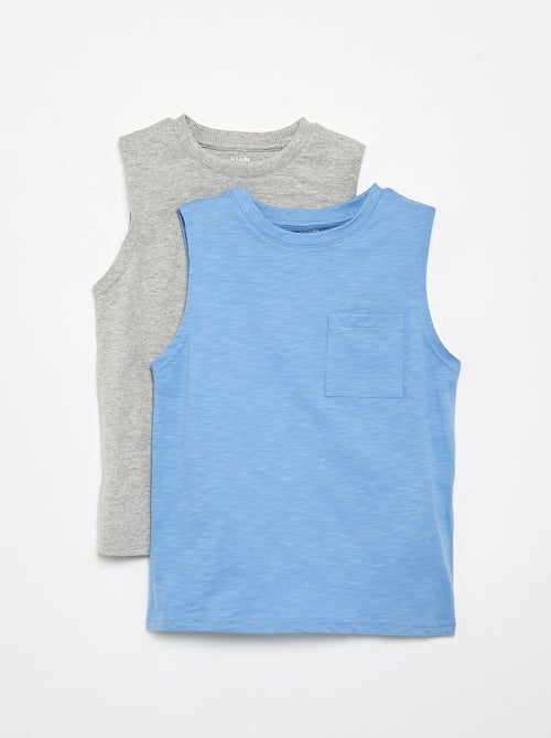 Set di 2 canottiere con taschino sul petto - Kiabi
