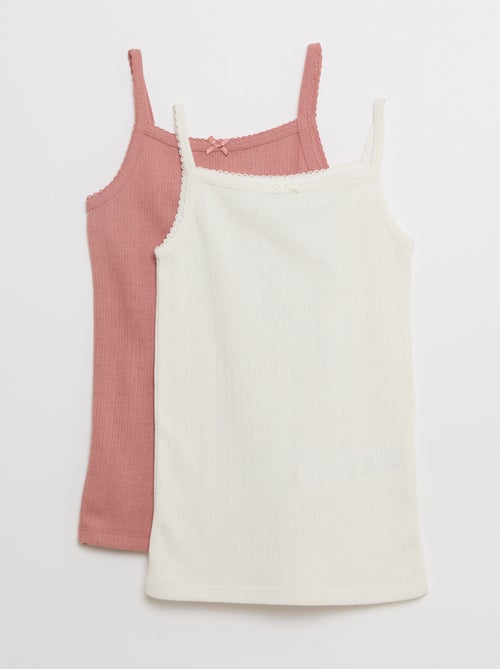 Set di 2 canottiere in cotone - Kiabi