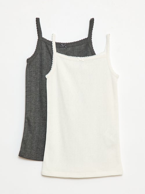 Set di 2 canottiere in cotone - Kiabi