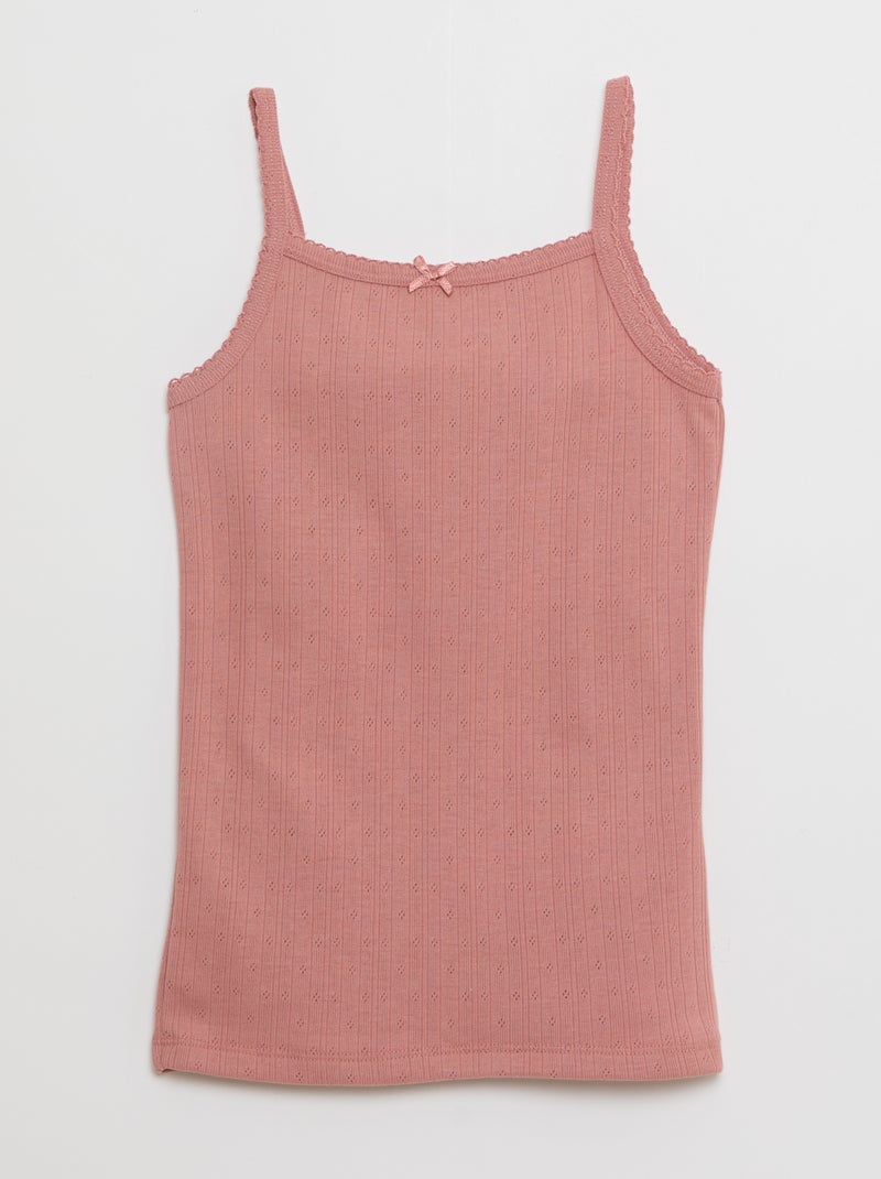 Set di 2 canottiere termoregolatrici in cotone Beige - Kiabi