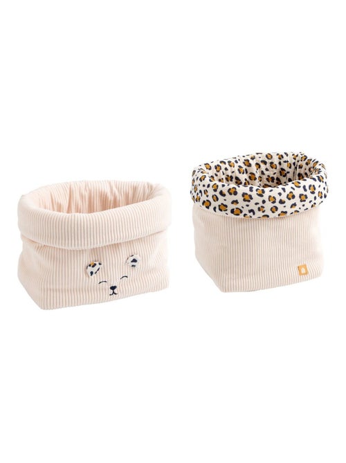 Set di 2 cestini portaoggetti in velluto a coste con dettagli - SAUTHON - Kiabi