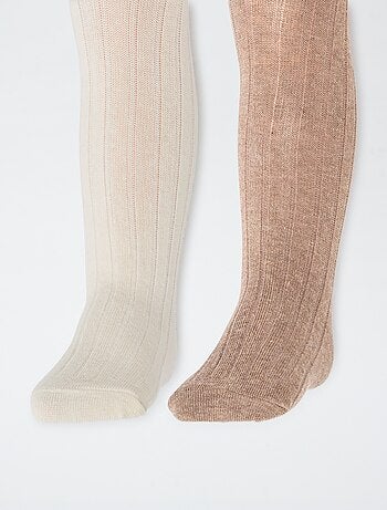 Set di 2 collant a costine caldi