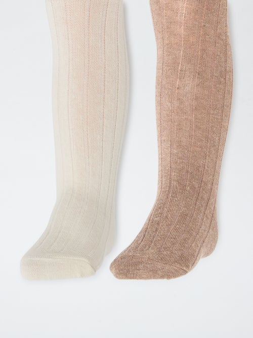Set di 2 collant a costine caldi - Kiabi