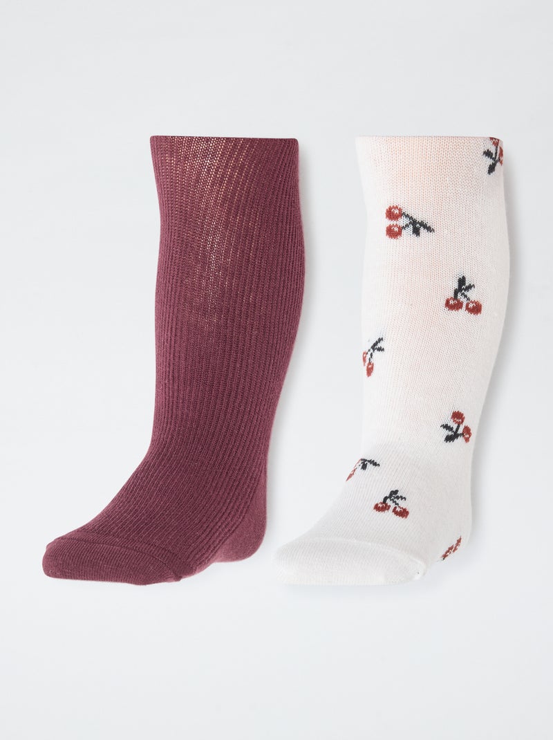 Set di 2 collant caldi in jersey Rosso - Kiabi