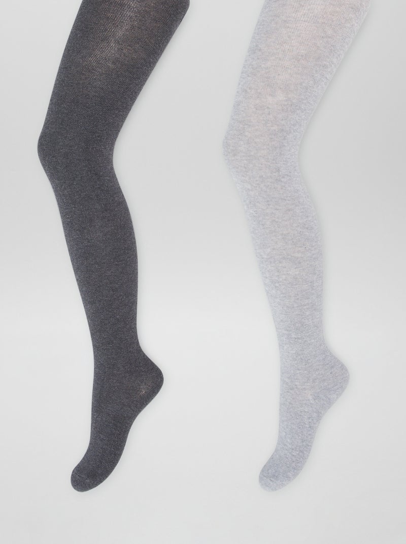 Set di 2 collant Grigio - Kiabi