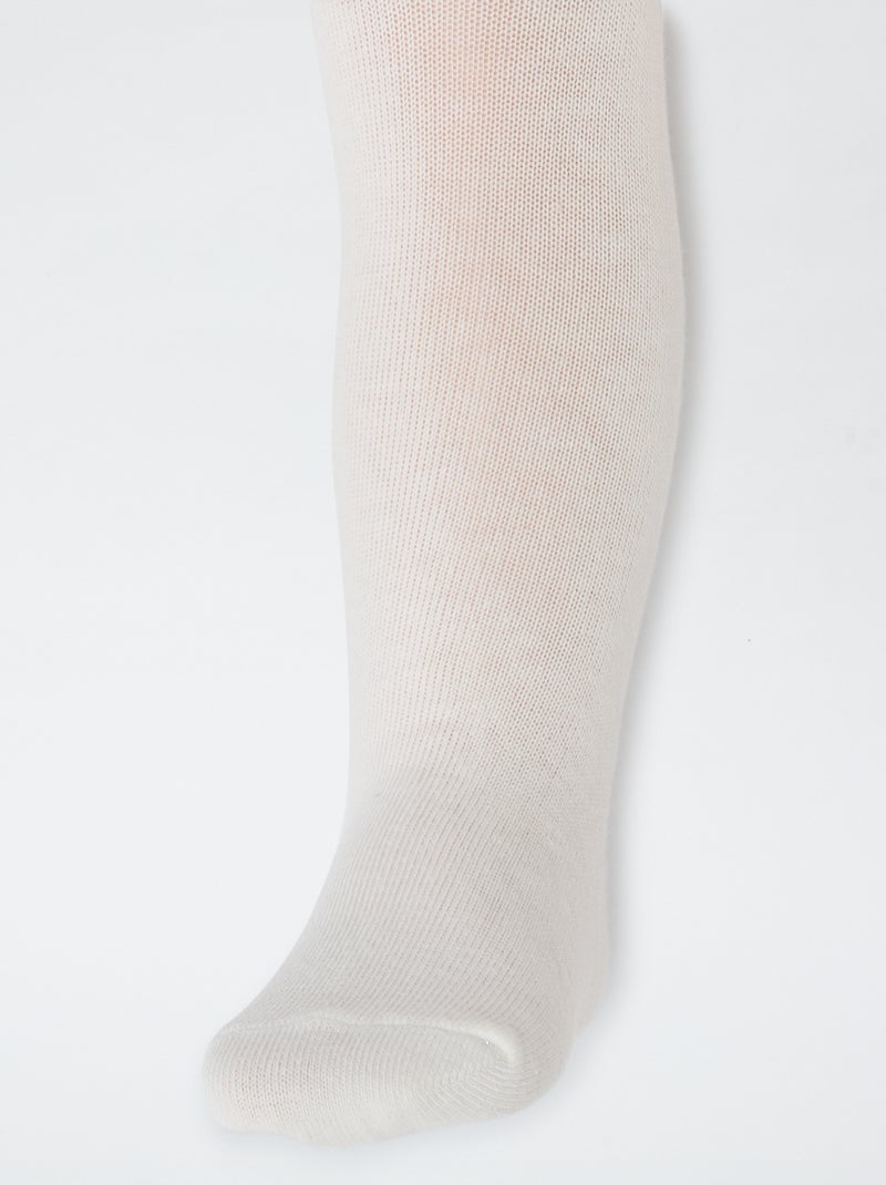 Set di 2 collant im jersey tinta unita Beige - Kiabi
