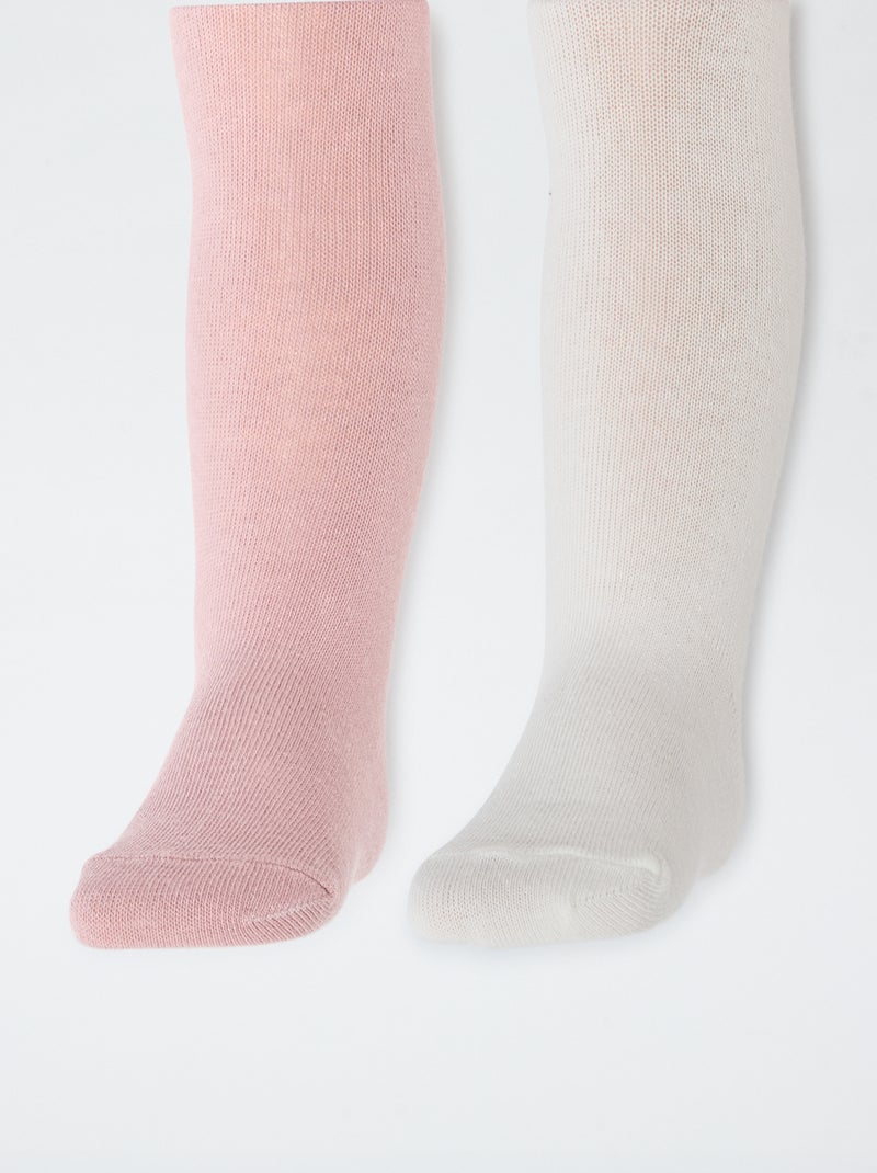 Set di 2 collant im jersey tinta unita Rosa - Kiabi