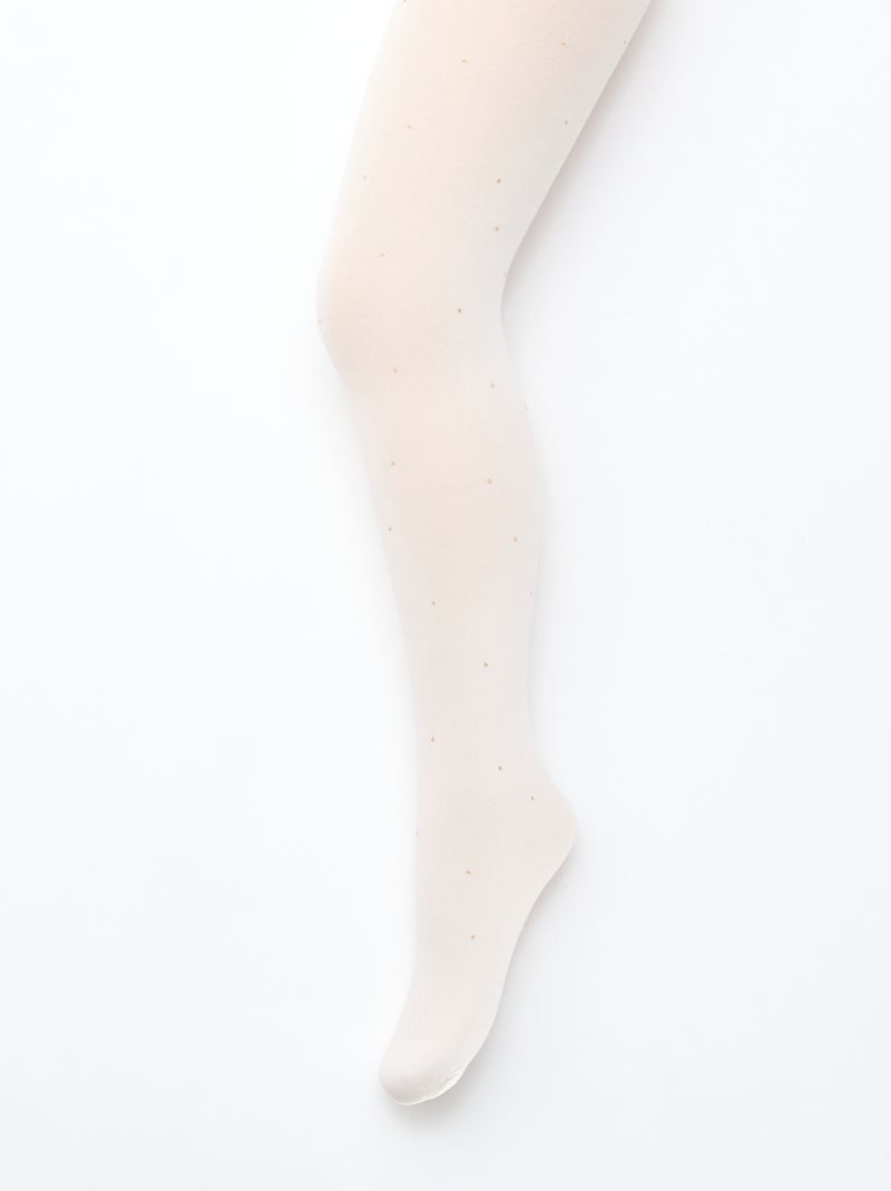 Set di 2 collant leggeri fantasia BIANCO - Kiabi