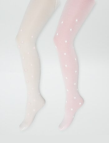 Set di 2 collant leggeri fantasia