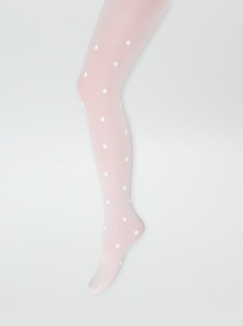 Set di 2 collant leggeri fantasia BIANCO - Kiabi