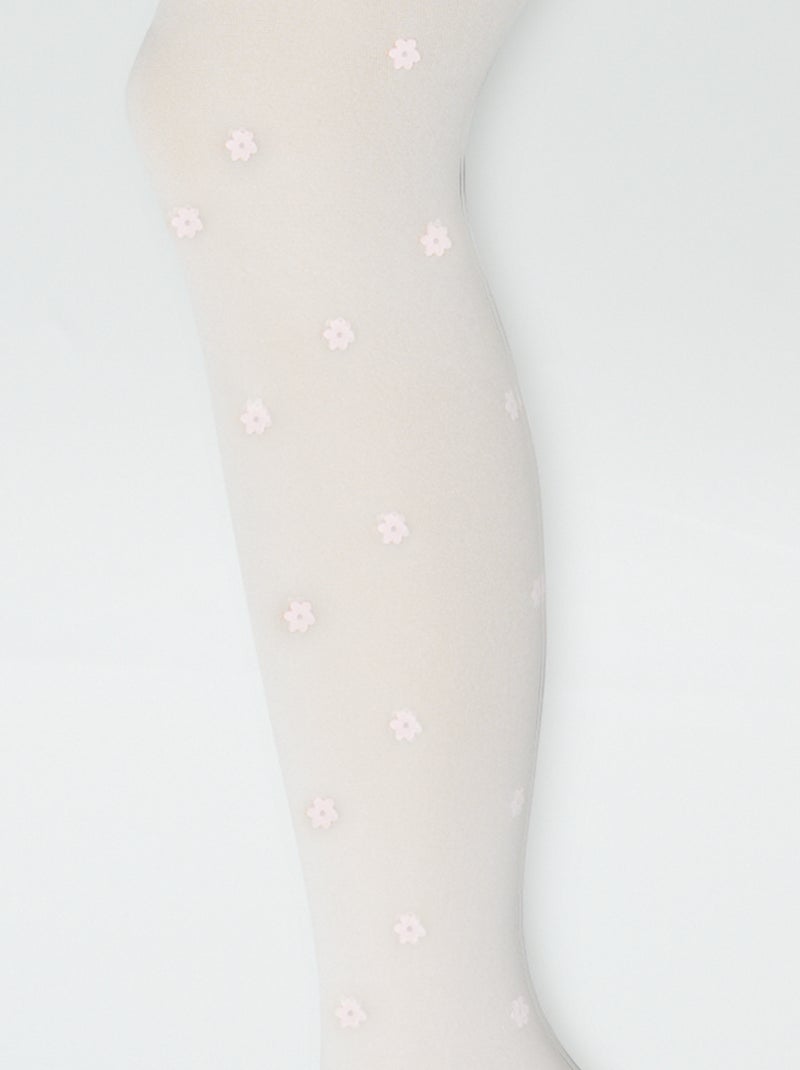 Set di 2 collant leggeri fantasia BIANCO - Kiabi