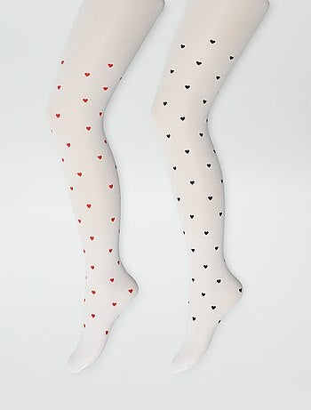 Set di 2 collant leggeri fantasia