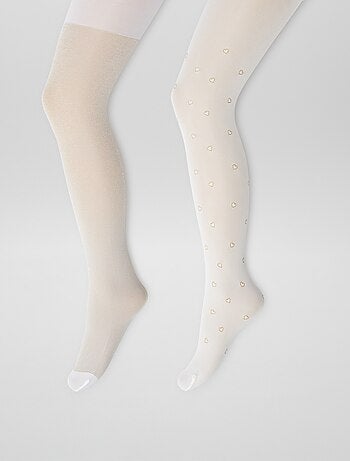 Set di 2 collant leggeri fantasia