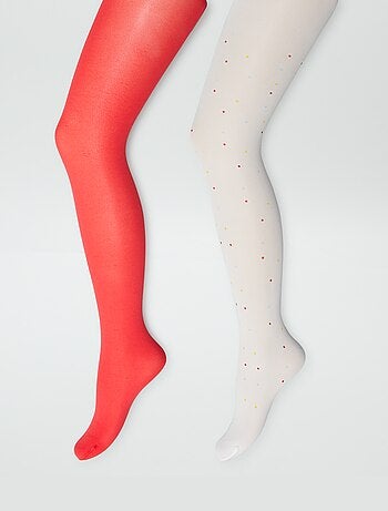 Set di 2 collant leggeri fantasia