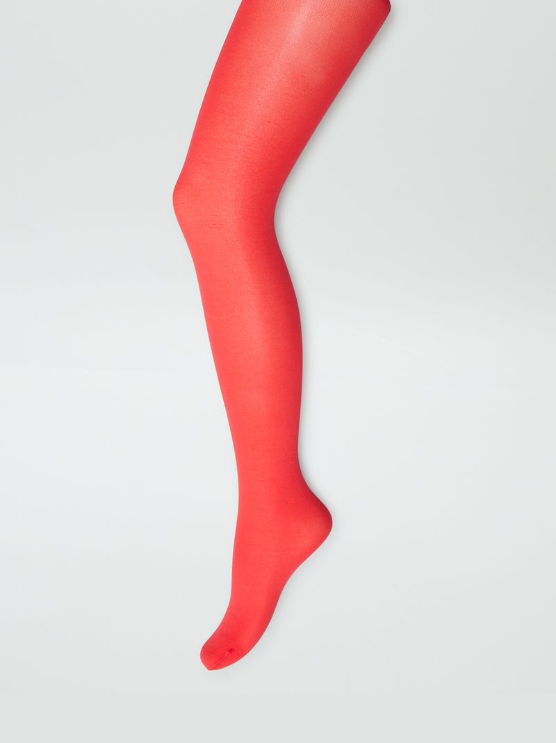 Set di 2 collant leggeri fantasia ROSSO - Kiabi