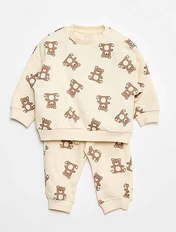 Set di 2 completi maglia + pantaloni in cotone