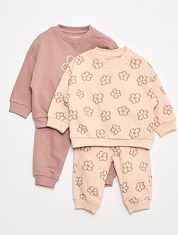Set di 2 completi maglia + pantaloni in cotone