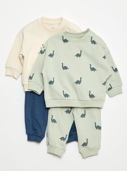 Set di 2 completi maglia + pantaloni in cotone - Kiabi