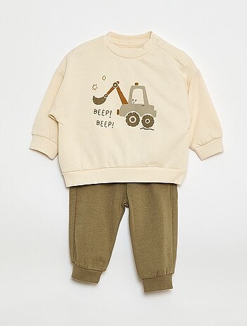 Set di 2 completi maglia + pantaloni in cotone