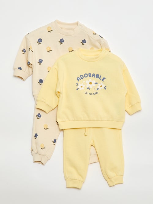 Set di 2 completi maglia + pantaloni in cotone - Kiabi
