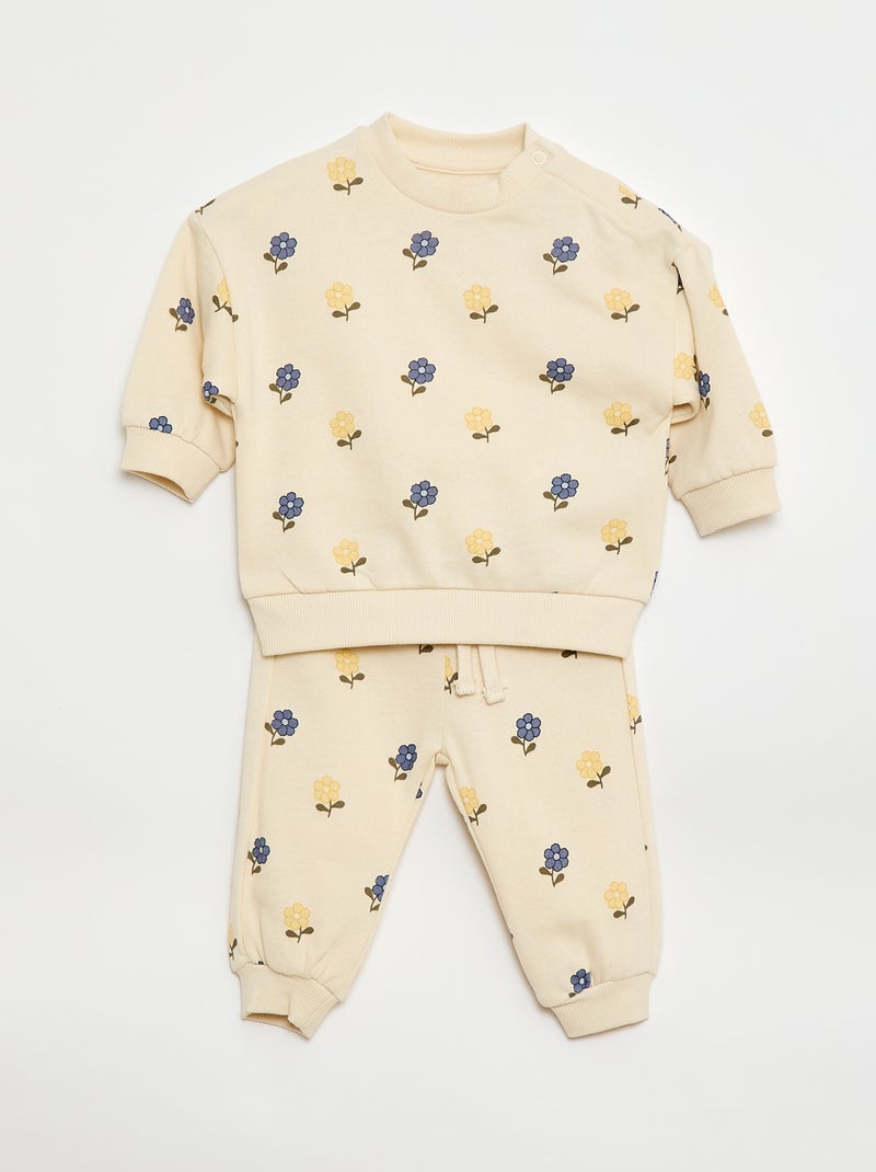 Set di 2 completi maglia + pantaloni in cotone Giallo - Kiabi