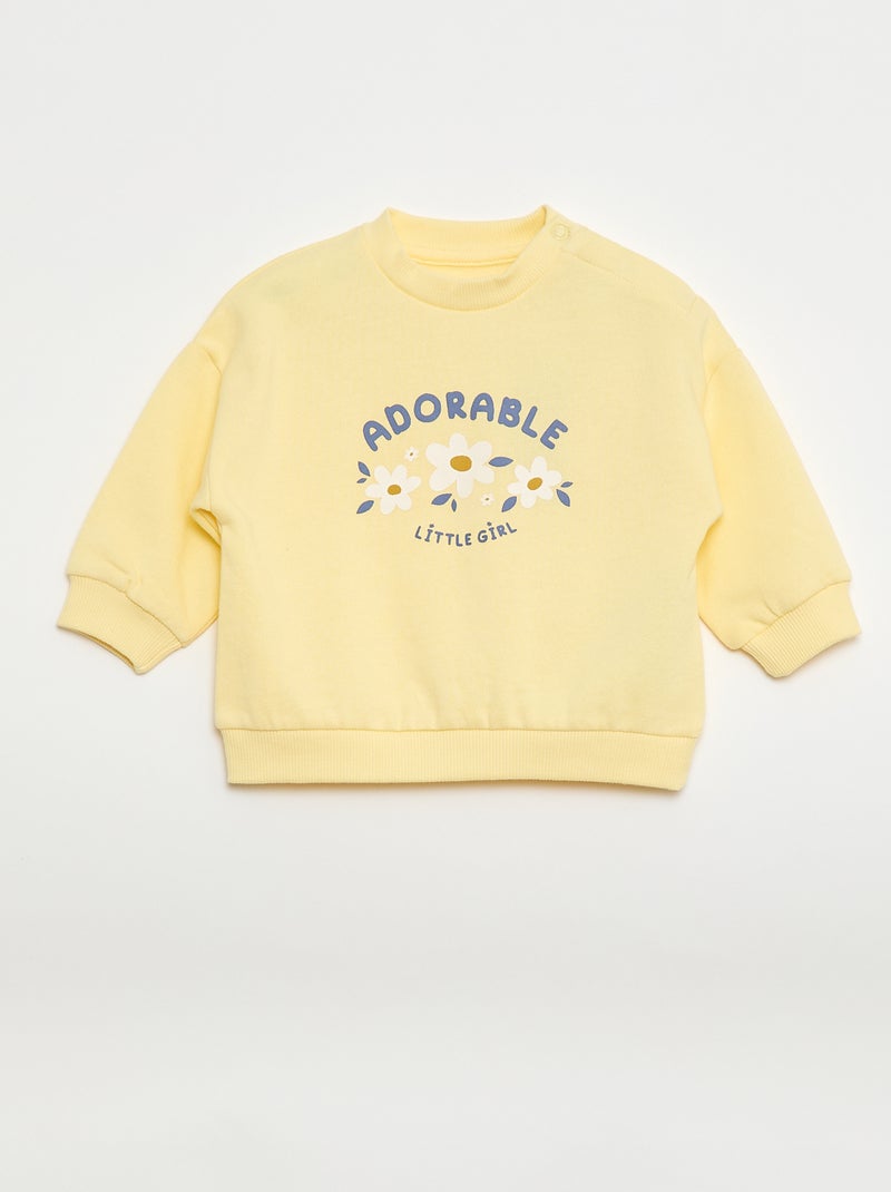 Set di 2 completi maglia + pantaloni in cotone Giallo - Kiabi