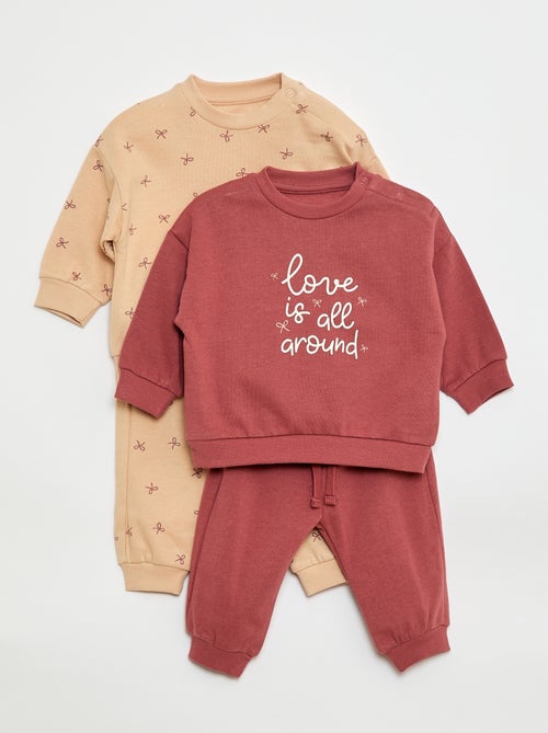 Set di 2 completi maglia + pantaloni in cotone - Kiabi