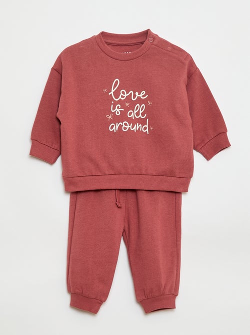 Set di 2 completi maglia + pantaloni in cotone - Kiabi