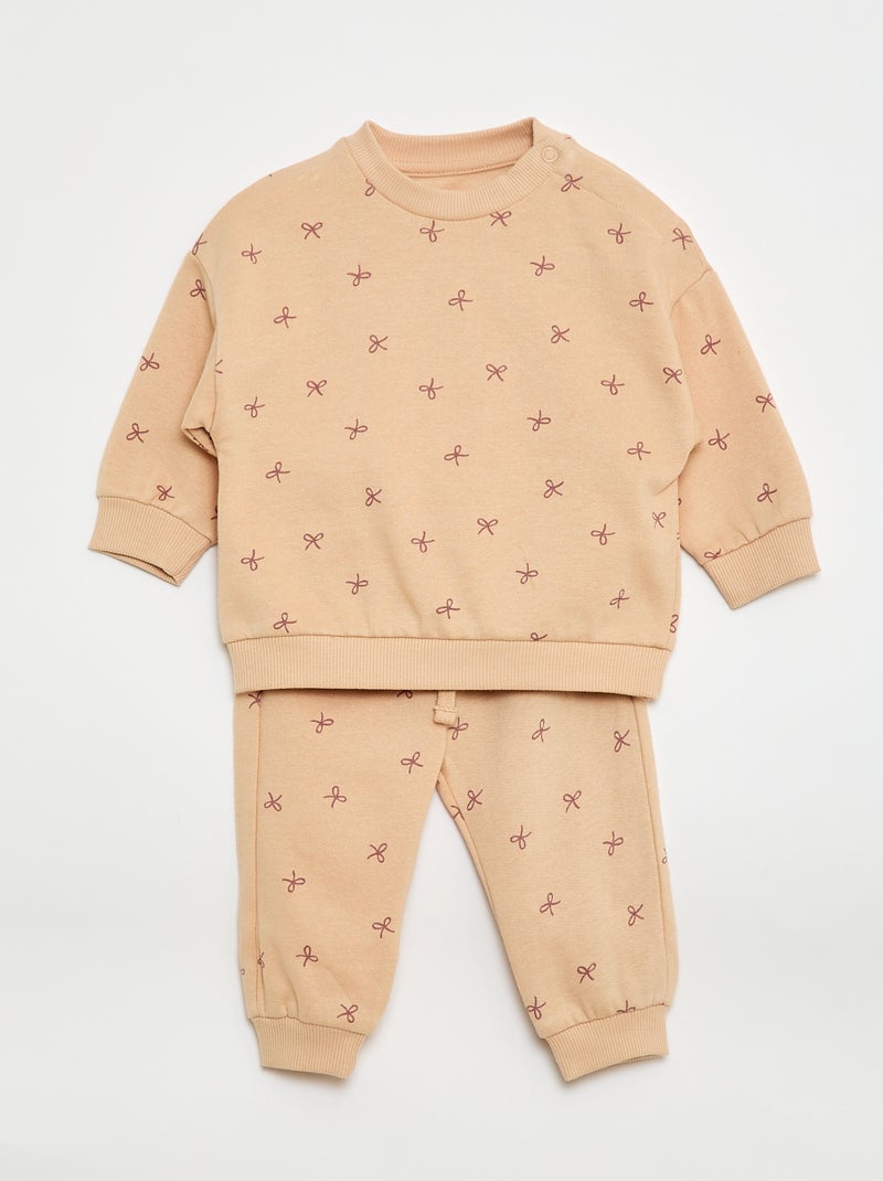 Set di 2 completi maglia + pantaloni in cotone Rosa - Kiabi