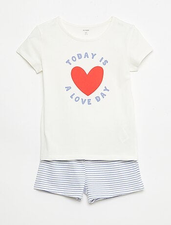 Set di 2 completi pigiama corti in jersey di cotone