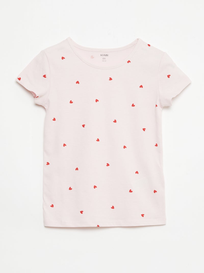 Set di 2 completi pigiama corti in jersey di cotone Rosa - Kiabi