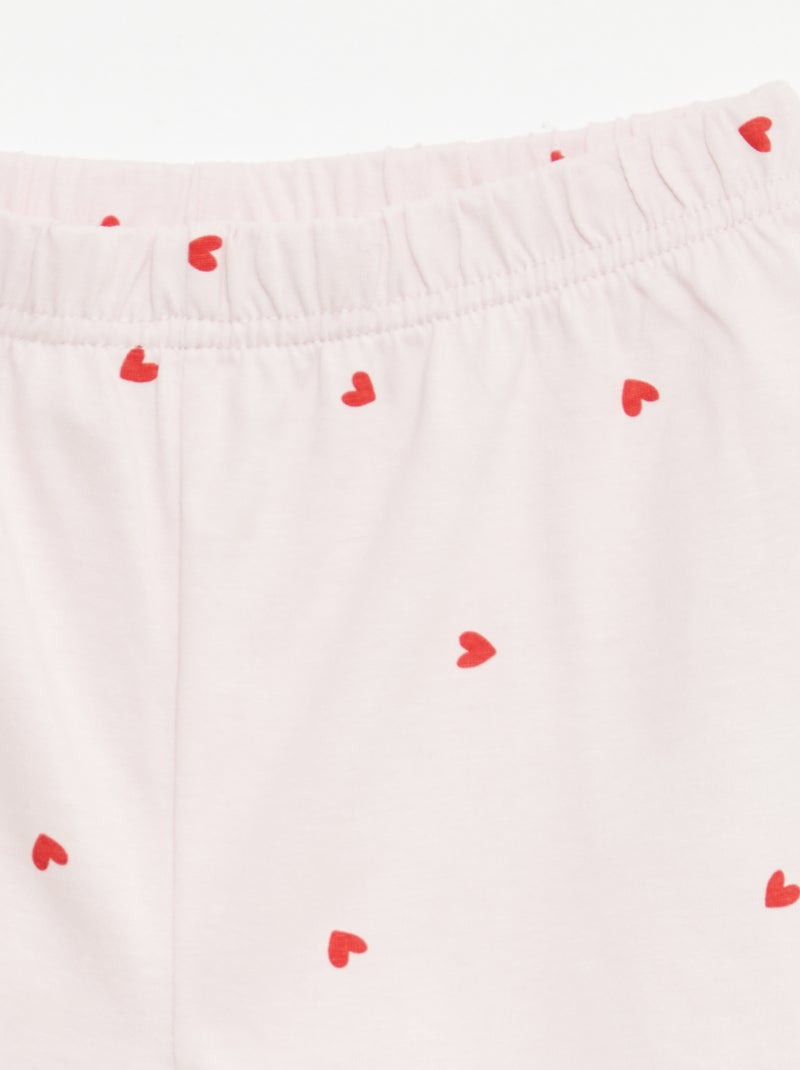 Set di 2 completi pigiama corti in jersey di cotone Rosa - Kiabi