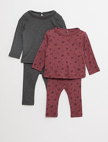 Set di 2 completini t-shirt + leggings - 2 pezzi