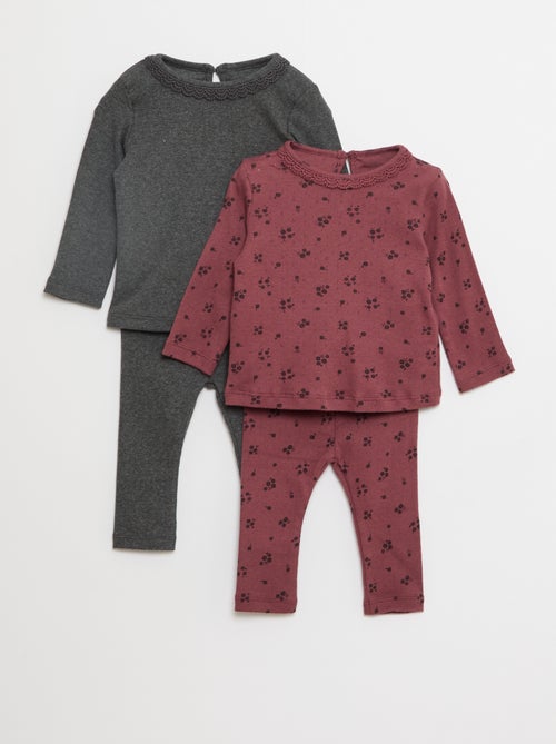 Set di 2 completini t-shirt + leggings - 2 pezzi - Kiabi