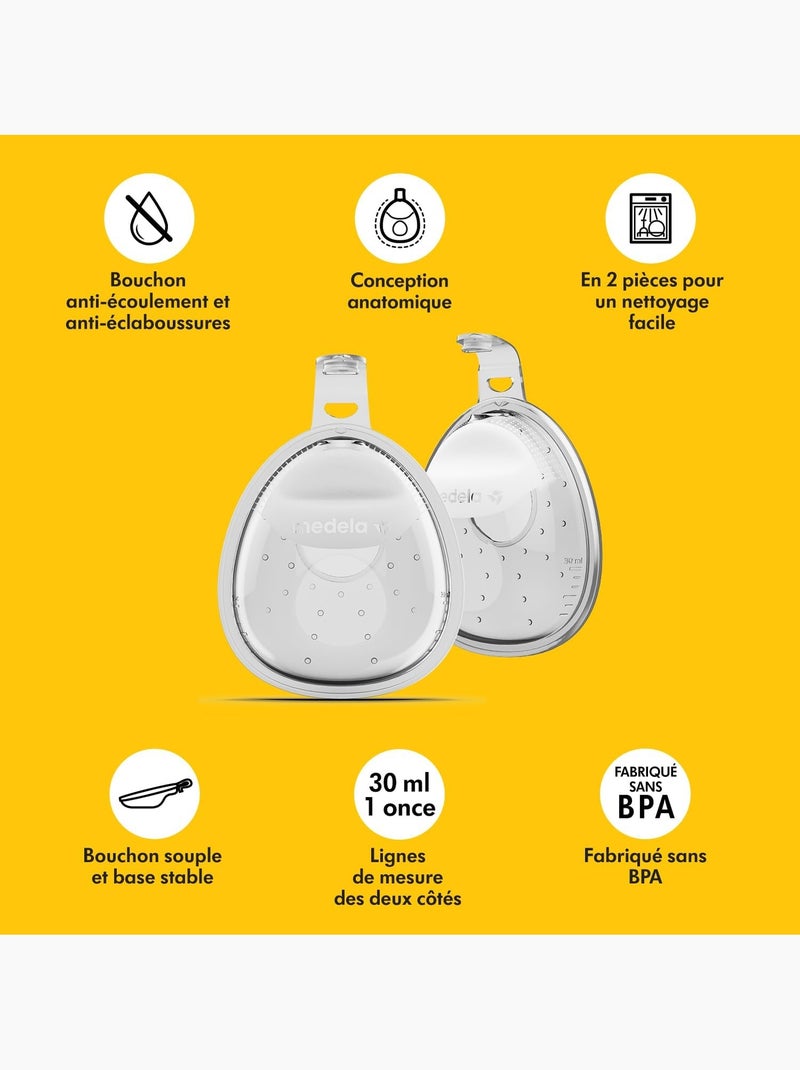 Set di 2 coppette per la raccolta del latte materno medela - coppette per l'allattamento discrete in Trasparente - Kiabi