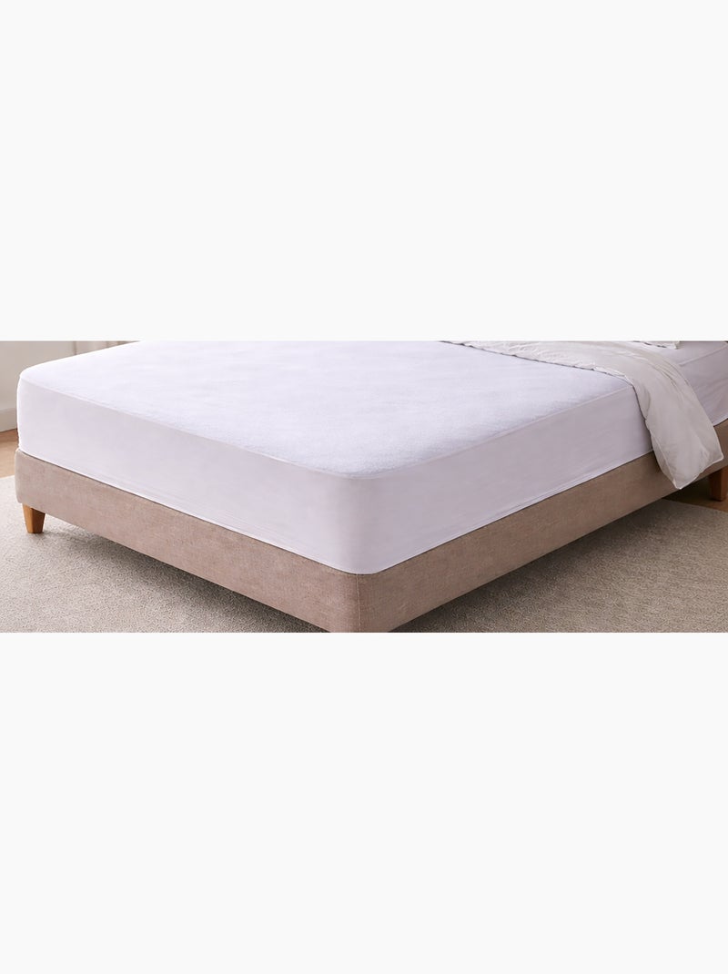 Set di 2 coprimaterassi in cotone, impermeabili, profondi 30 cm Bianco - Kiabi