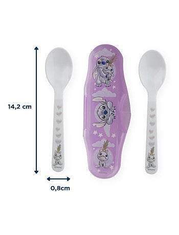 Set di 2 cucchiaini per bambini Disney Lilo & Stitch con astuccio da trasporto