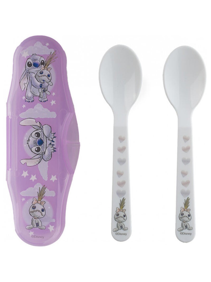Set di 2 cucchiaini per bambini Disney Lilo & Stitch con astuccio da trasporto Viola - Kiabi