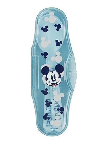 Set di 2 cucchiaini per bambini Mickey Mouse Thermobaby con astuccio di trasporto