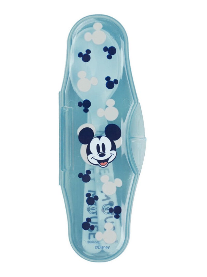 Set di 2 cucchiaini per bambini Mickey Mouse Thermobaby con astuccio di trasporto Blu - Kiabi