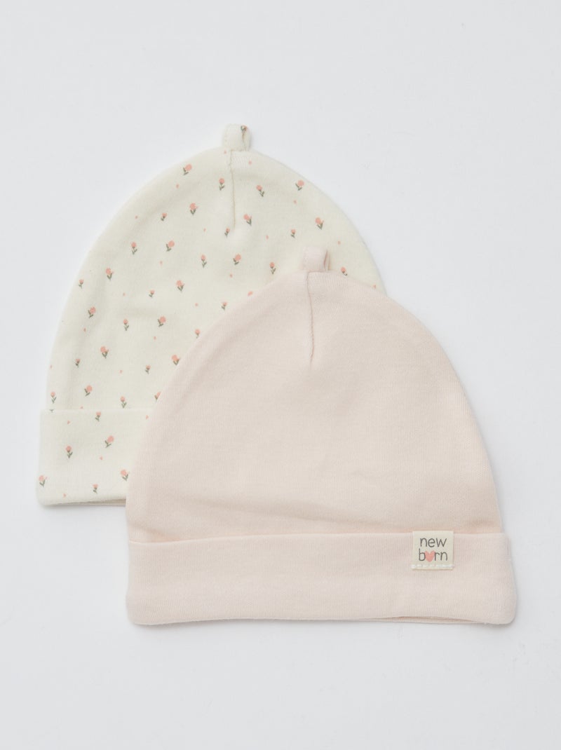 Set di 2 cuffiette neonato BEIGE - Kiabi