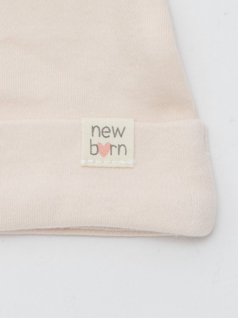 Set di 2 cuffiette neonato BEIGE - Kiabi