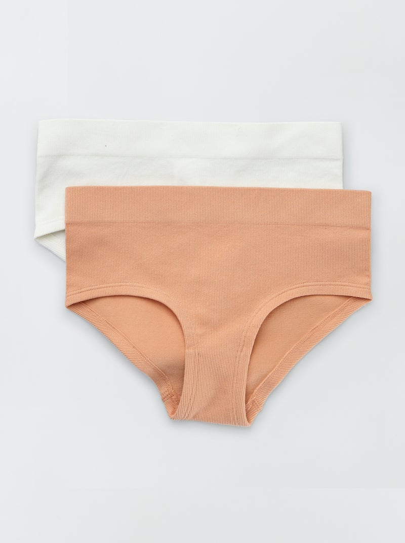 Set di 2 culotte a costine MARRONE - Kiabi