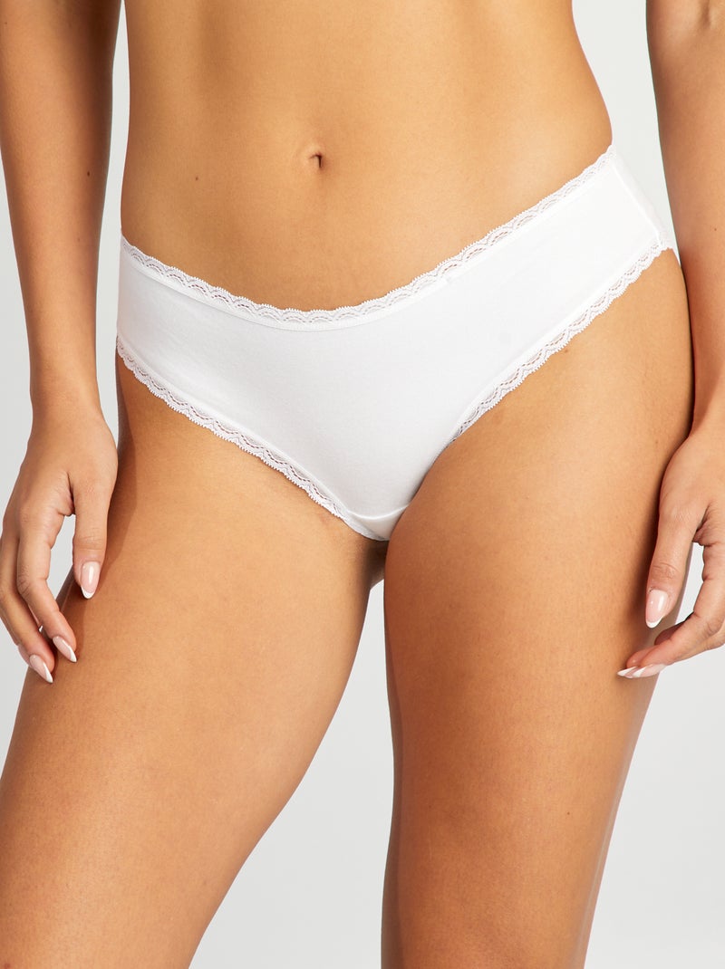Set di 2 culotte cotone bianco - Kiabi
