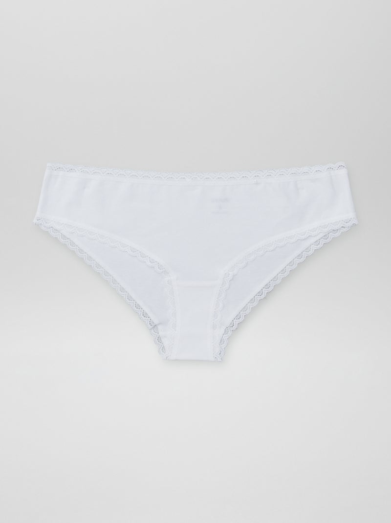 Set di 2 culotte cotone bianco - Kiabi