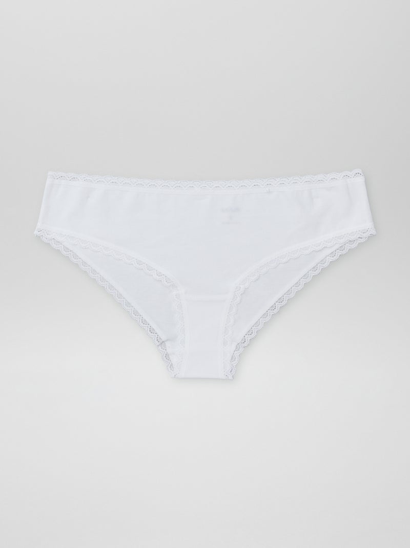 Set di 2 culotte cotone bianco - Kiabi